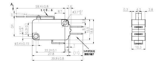 Microinterruptor de palanca larga NV-16Z2/21Z2